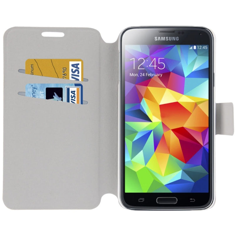 Hairline Texture Flip Leather Case with Card Slots & Holder for Galaxy S5 / G900
