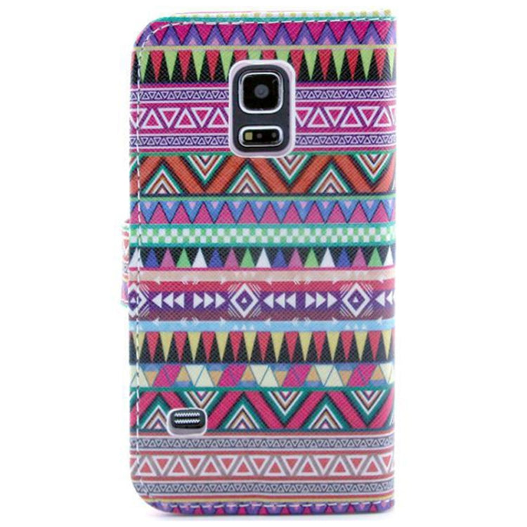 Tribal Texture Horizontal Flip Leather Case with Holder for Galaxy S5 mini / G800