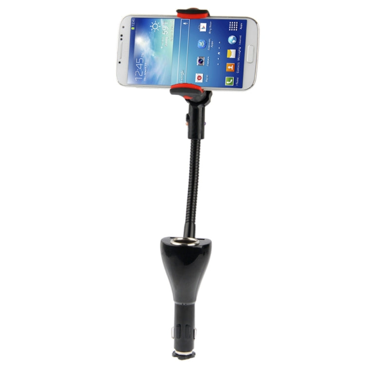 Universal Car Mount + Dual USB Car Charging, DC 5V / 2A, Support 360 Degree Rotation, For iPhone, Galaxy, Huawei, Xiaomi, Lenovo, LG, HTC and Other Smartphones