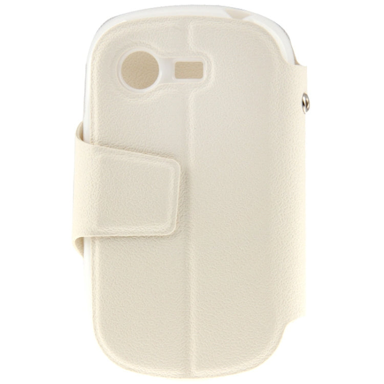 Pebble Texture Flip Leather Case with Call Display ID & Holder for Galaxy Star S5282 / S5280 (White)