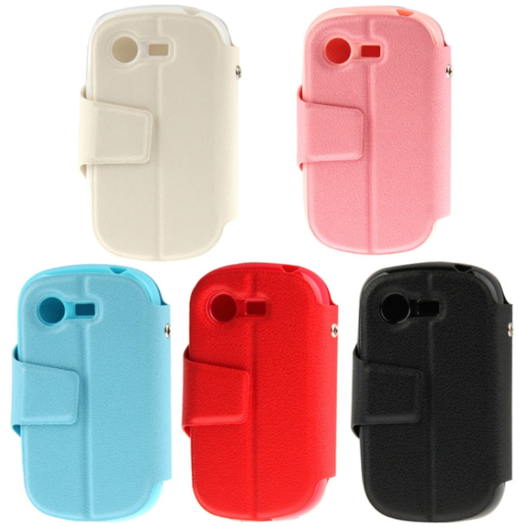 Pebble Texture Flip Leather Case with Call Display ID & Holder for Galaxy Star S5282 / S5280 (White)