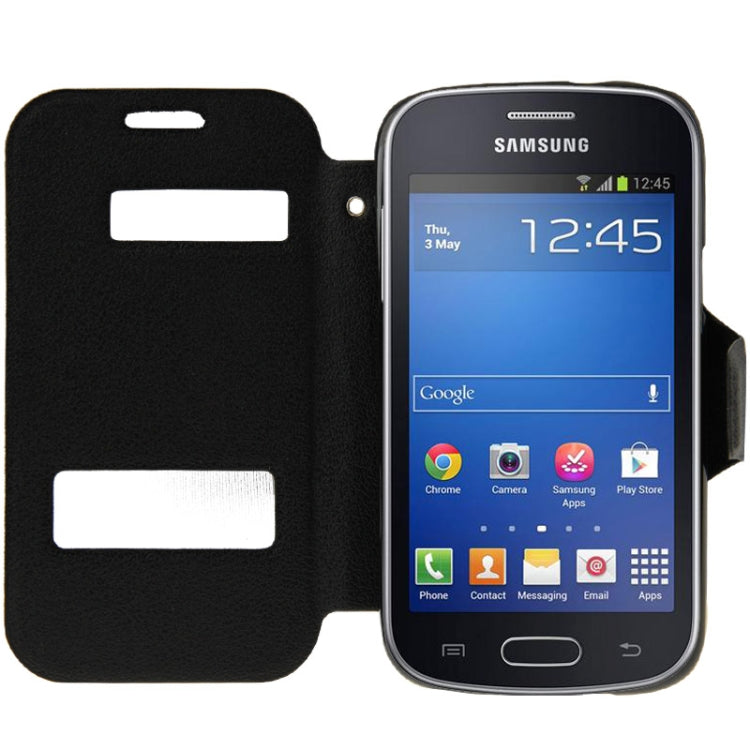 Pebble Texture Flip Leather Case with Call Display ID & Holder for Galaxy Trend Lite / S7390 / S7392