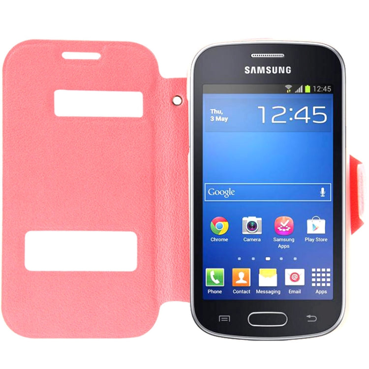 Pebble Texture Flip Leather Case with Call Display ID & Holder for Galaxy Trend Lite / S7390 / S7392