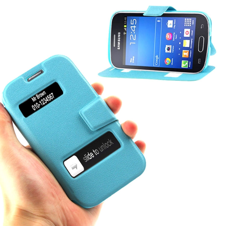 Pebble Texture Flip Leather Case with Call Display ID & Holder for Galaxy Trend Lite / S7390 / S7392