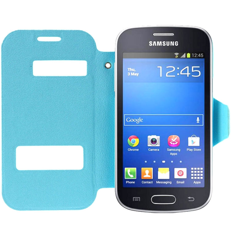 Pebble Texture Flip Leather Case with Call Display ID & Holder for Galaxy Trend Lite / S7390 / S7392