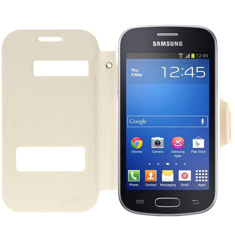 Pebble Texture Flip Leather Case with Call Display ID & Holder for Galaxy Trend Lite / S7390 / S7392