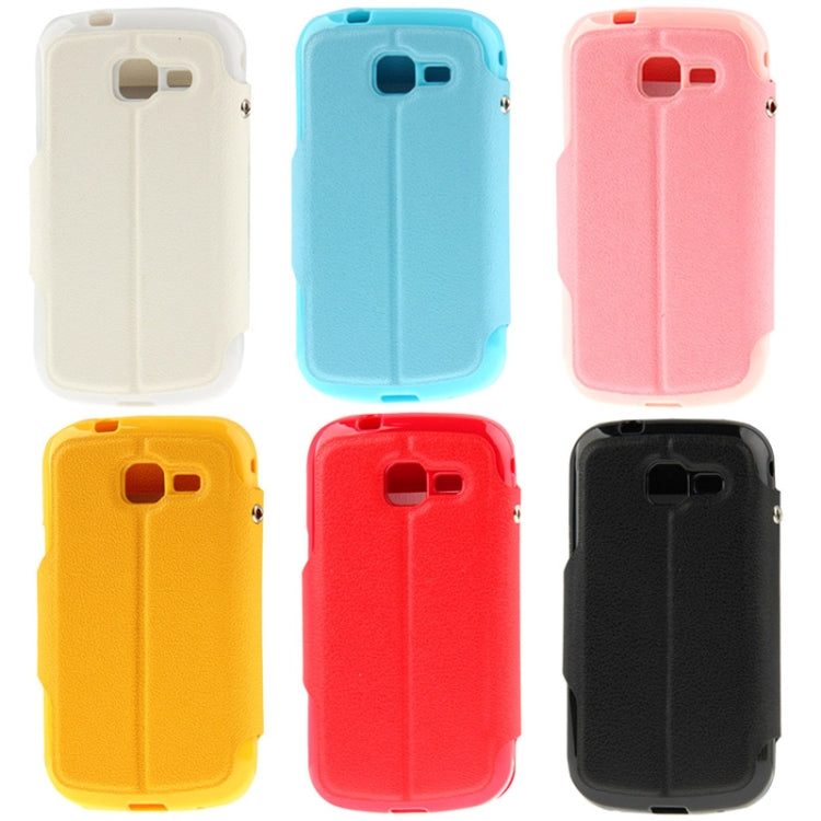 Pebble Texture Flip Leather Case with Call Display ID & Holder for Galaxy Trend Lite / S7390 / S7392
