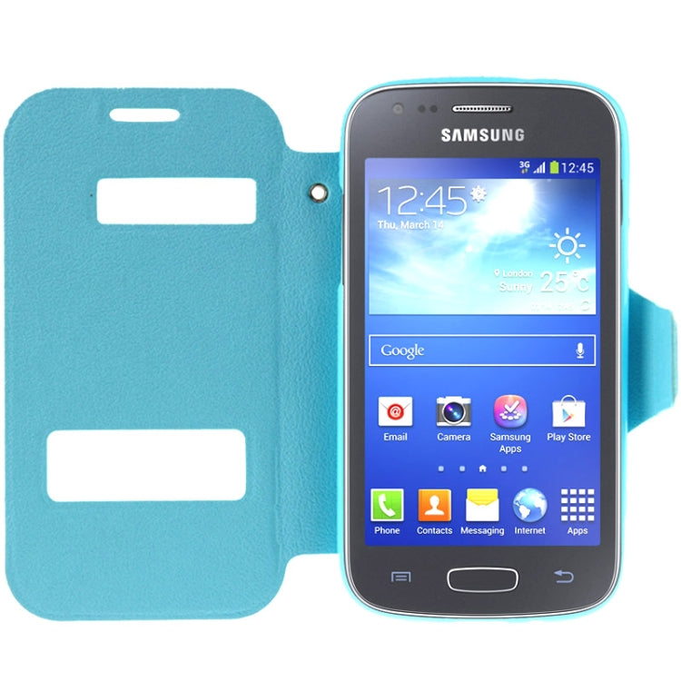 Pebble Texture Flip Leather Case with Call Display ID & Holder for Galaxy Ace 3 / S7270 / S7272