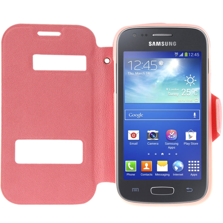 Pebble Texture Flip Leather Case with Call Display ID & Holder for Galaxy Ace 3 / S7270 / S7272