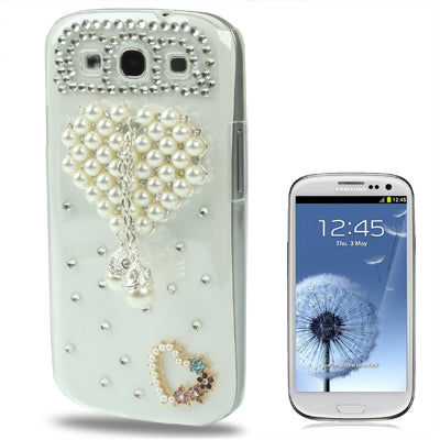 Pearl Diamond Encrusted Crystal Case for Galaxy SIII / i9300(Transparent)
