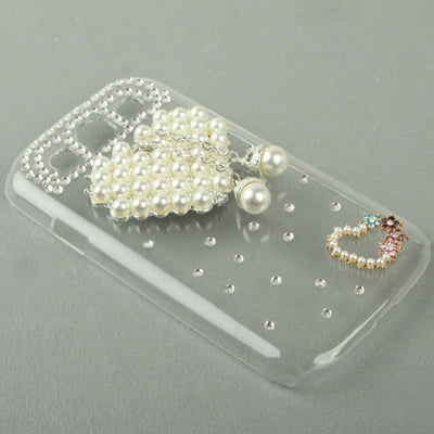 Pearl Diamond Encrusted Crystal Case for Galaxy SIII / i9300(Transparent)
