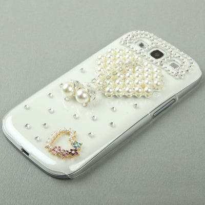 Pearl Diamond Encrusted Crystal Case for Galaxy SIII / i9300(Transparent)