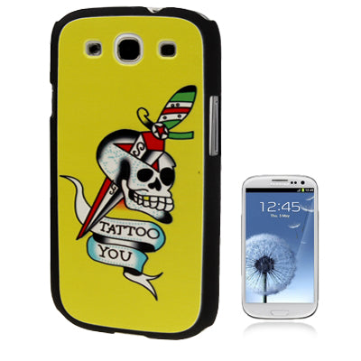 Emboss Tattoo Skull SquarePants Pattern Plastic Case for Galaxy SIII / i9300