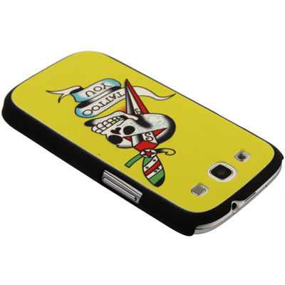 Emboss Tattoo Skull SquarePants Pattern Plastic Case for Galaxy SIII / i9300