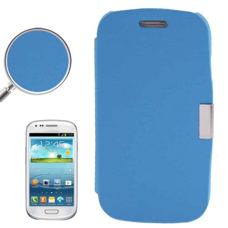 Brushed Texture Horizontal Flip Magnetic Buckle Leather Protective Case for Galaxy SIII mini / i8190