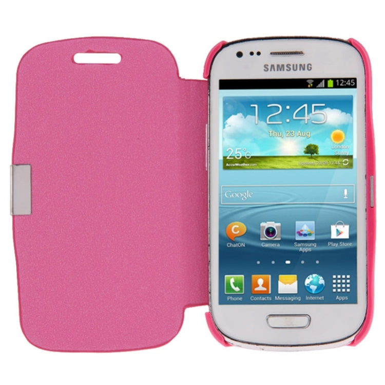 Brushed Texture Horizontal Flip Magnetic Buckle Leather Protective Case for Galaxy SIII mini / i8190