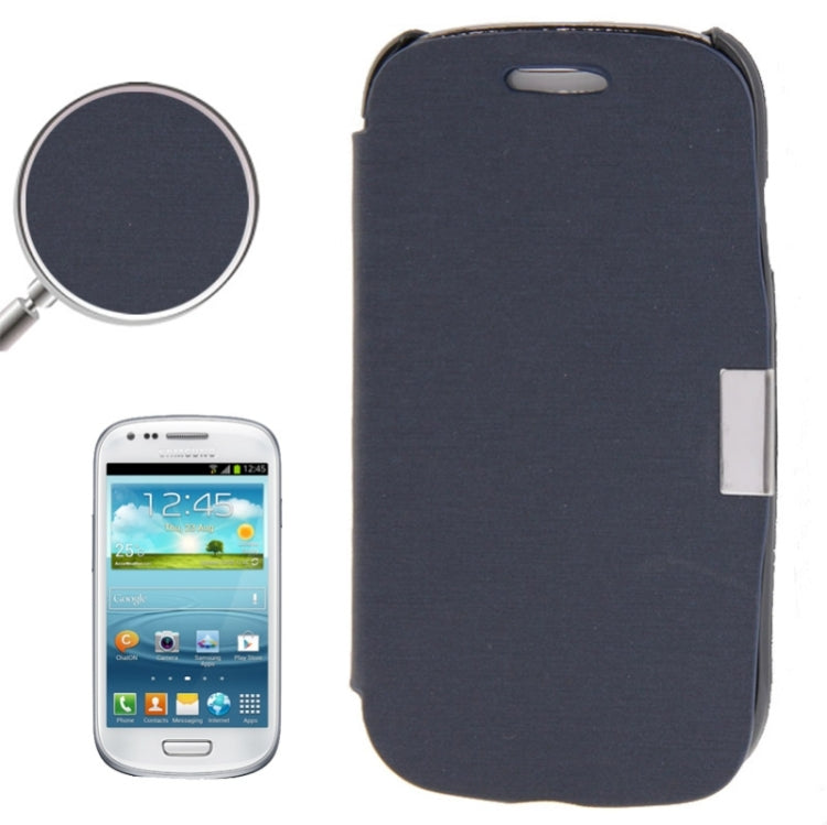 Brushed Texture Horizontal Flip Magnetic Buckle Leather Protective Case for Galaxy SIII mini / i8190