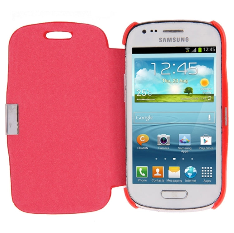 Brushed Texture Horizontal Flip Magnetic Buckle Leather Protective Case for Galaxy SIII mini / i8190