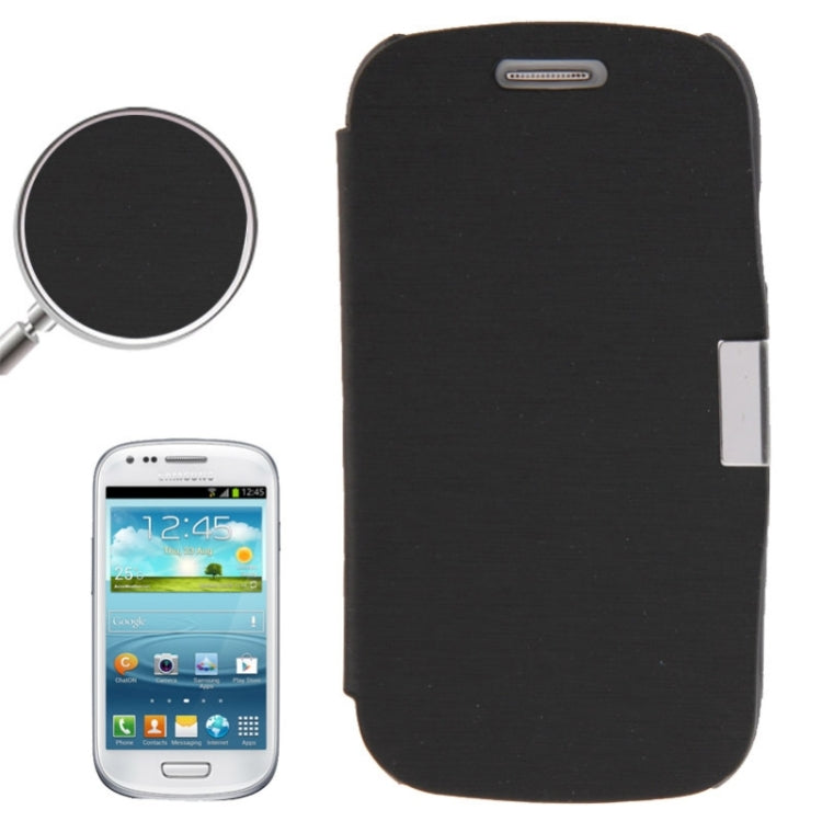 Brushed Texture Horizontal Flip Magnetic Buckle Leather Protective Case for Galaxy SIII mini / i8190