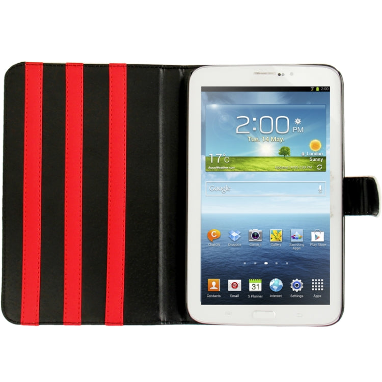 Imitation Sheepskin Texture Leather Cover with 3-angle Adjustable Viewing Holder for Galaxy Tab 3 (7.0) / P3200 / P3210,