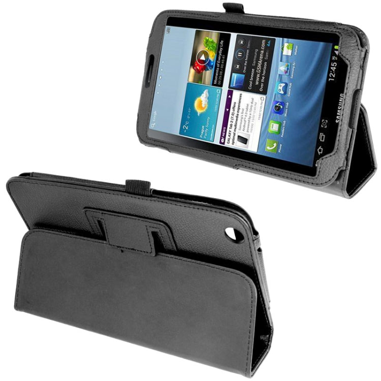 Litchi Texture Leather Case with Holder for Galaxy Tab 3 (8.0) / T3110 / T3100,