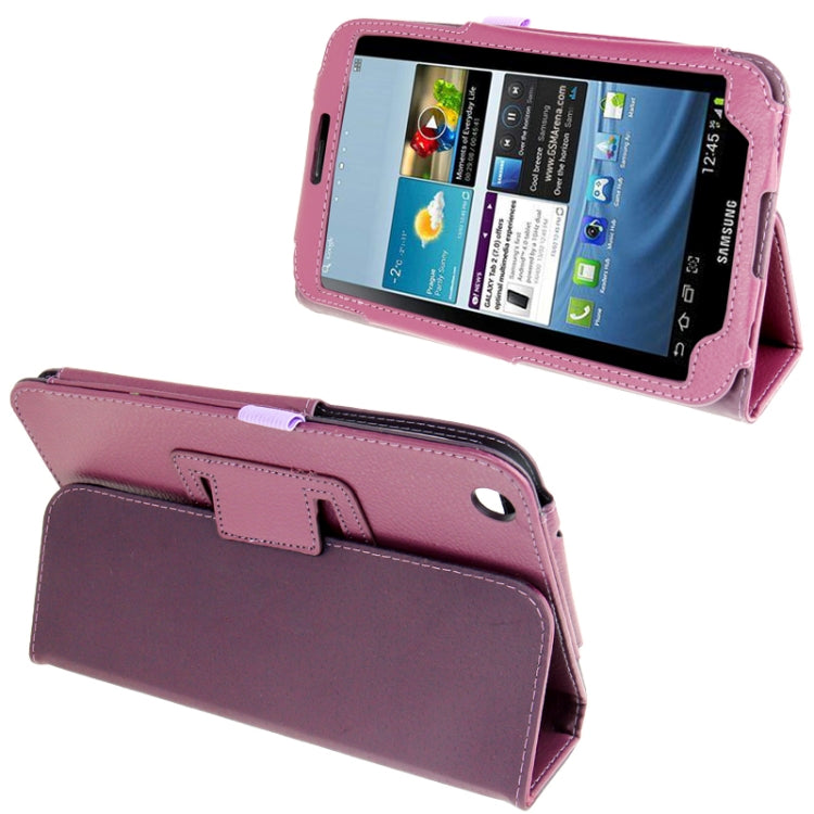 Litchi Texture Leather Case with Holder for Galaxy Tab 3 (8.0) / T3110 / T3100,