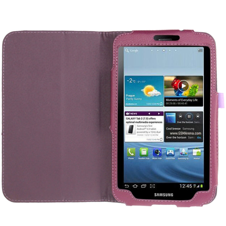 Litchi Texture Leather Case with Holder for Galaxy Tab 3 (8.0) / T3110 / T3100,