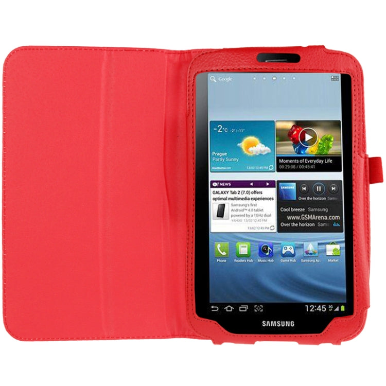 Litchi Texture Leather Case with Holder for Galaxy Tab 3 (8.0) / T3110 / T3100,