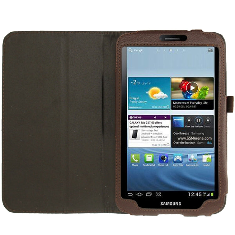 Litchi Texture Leather Case with Holder for Galaxy Tab 3 (8.0) / T3110 / T3100,