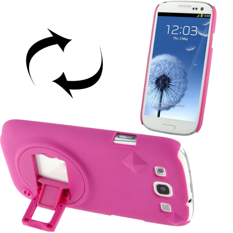 Anti-scratch Plastic Case with Rotation Angle Adjustment Viewing Holder for Galaxy S III / i9300