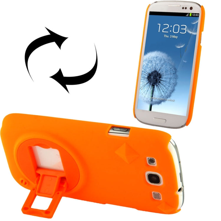 Anti-scratch Plastic Case with Rotation Angle Adjustment Viewing Holder for Galaxy S III / i9300