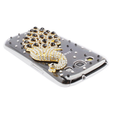 Peacock Pattern Diamond Encrusted Plastic Case for Galaxy SIII / i9300