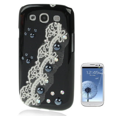 Lace Pearl Diamond Encrusted Plastic Case for Galaxy SIII / i9300
