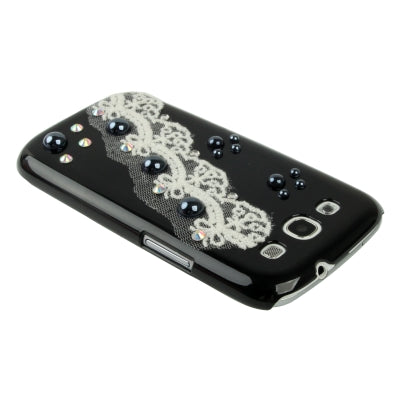 Lace Pearl Diamond Encrusted Plastic Case for Galaxy SIII / i9300
