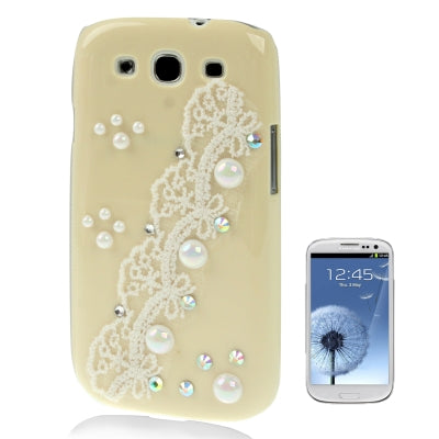 Lace Pearl Diamond Encrusted Plastic Case for Galaxy SIII / i9300