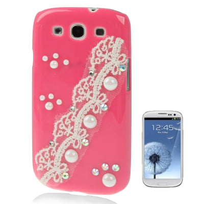 Lace Pearl Diamond Encrusted Plastic Case for Galaxy SIII / i9300