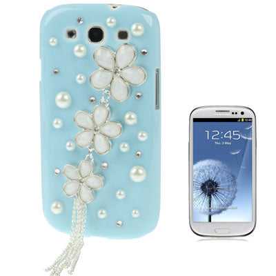 Cherry Pearl Diamond Encrusted Plastic Case for Galaxy SIII / i9300