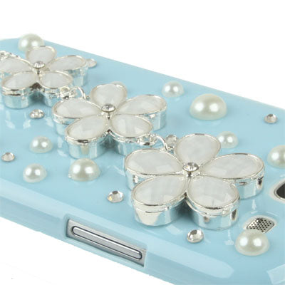 Cherry Pearl Diamond Encrusted Plastic Case for Galaxy SIII / i9300