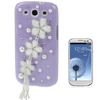 Cherry Pearl Diamond Encrusted Plastic Case for Galaxy SIII / i9300