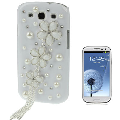 Cherry Pearl Diamond Encrusted Plastic Case for Galaxy SIII / i9300