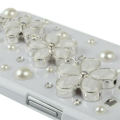 Cherry Pearl Diamond Encrusted Plastic Case for Galaxy SIII / i9300