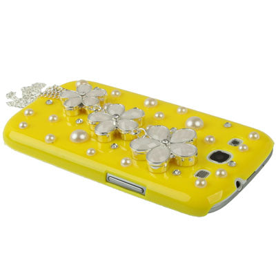 Cherry Pearl Diamond Encrusted Plastic Case for Galaxy SIII / i9300
