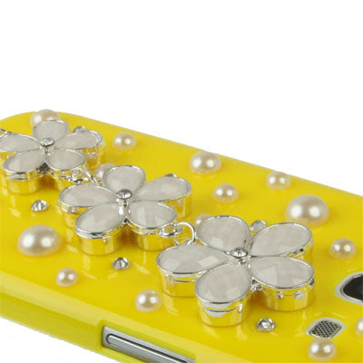 Cherry Pearl Diamond Encrusted Plastic Case for Galaxy SIII / i9300