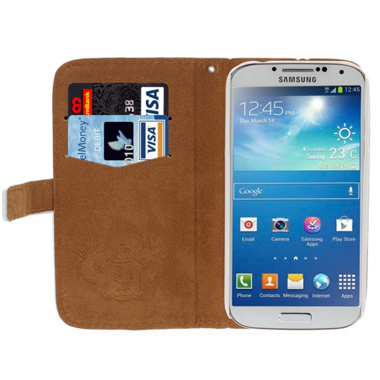 DIY 3D Bowknot Tassel Diamond Encrusted Leather Case with Credit Card Slots for Galaxy S IV / i9500