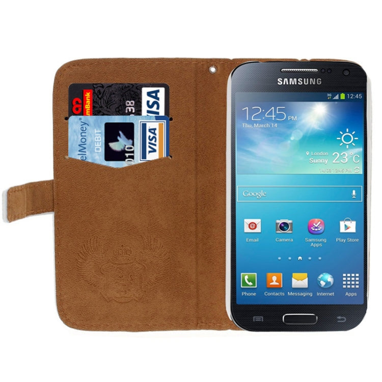DIY 3D Bowknot Tassel Diamond Encrusted Leather Case with Credit Card Slots for Galaxy S IV / i9500