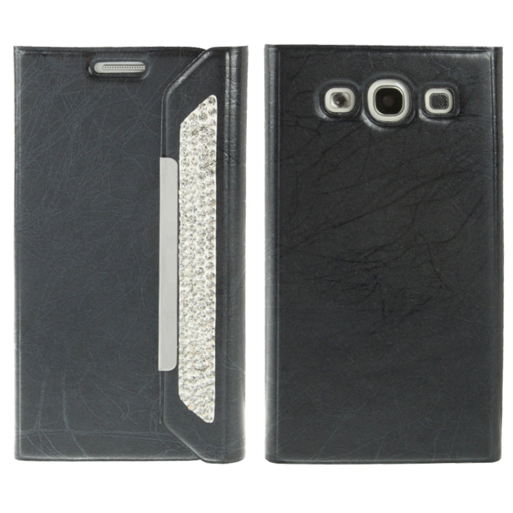 Wallet Style Diamond Encrusted Roots Texture Horizontal Flip Leather Case for Galaxy SIII / i9300