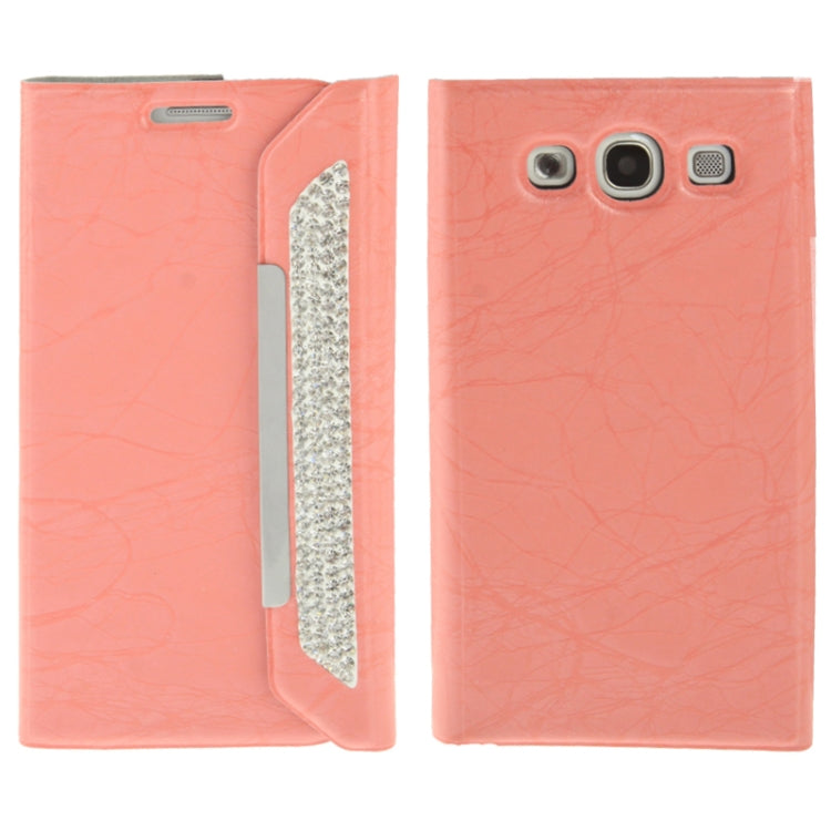 Wallet Style Diamond Encrusted Roots Texture Horizontal Flip Leather Case for Galaxy SIII / i9300