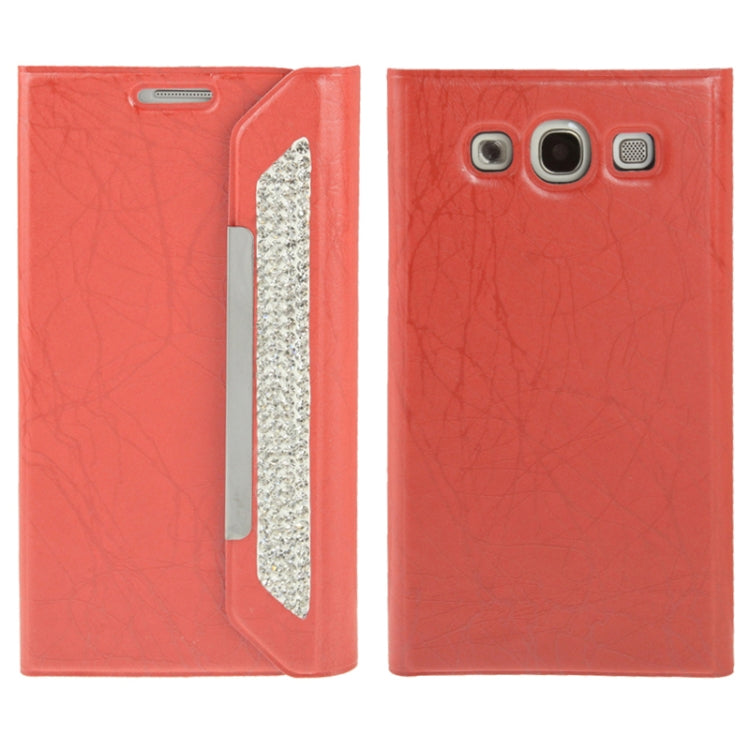 Wallet Style Diamond Encrusted Roots Texture Horizontal Flip Leather Case for Galaxy SIII / i9300