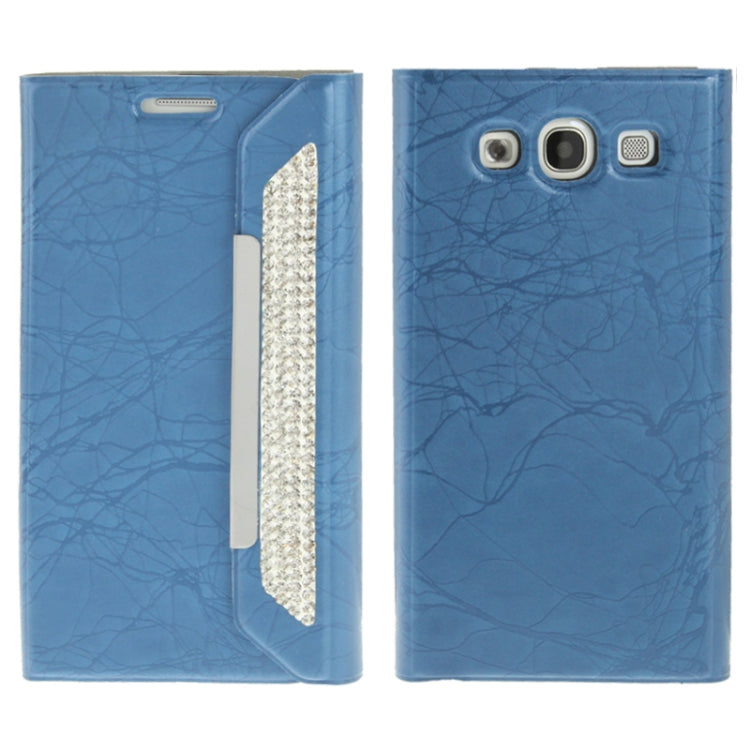 Wallet Style Diamond Encrusted Roots Texture Horizontal Flip Leather Case for Galaxy SIII / i9300