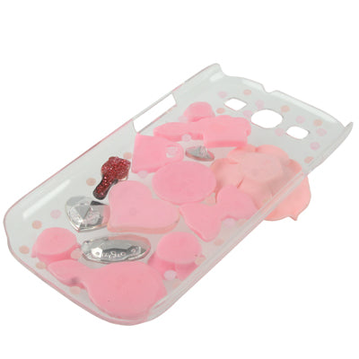 3D Pearl Agate Flowers Diamond Encrusted Plastic Hard Case Cover for Galaxy SIII / i9300(Transparent)